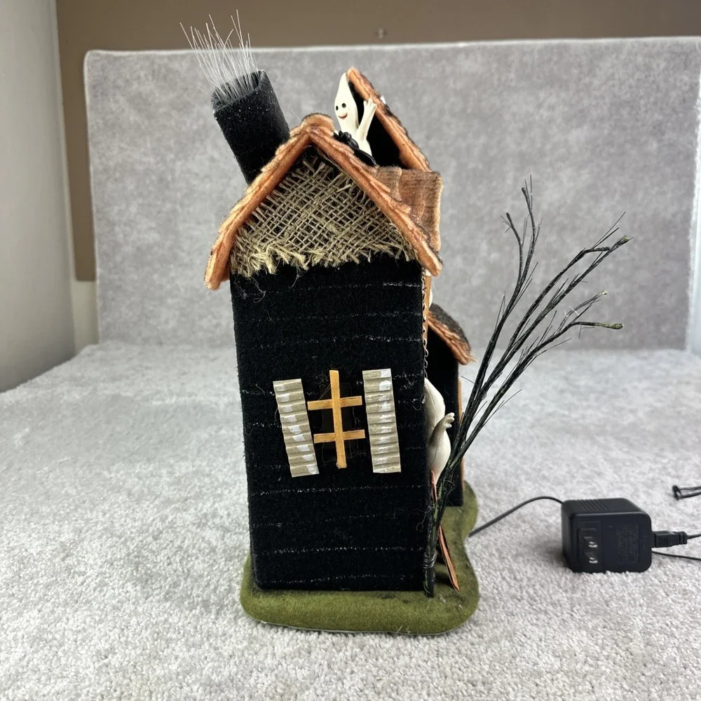 Vintage‎ Department 56 Fiber Optic Haunted House Ghost Bats Lights Up Working